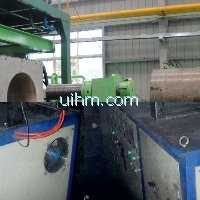 induction bending D720mm steel pipe by 1000KW SCR induction heater (UM-SCR-1000KW)