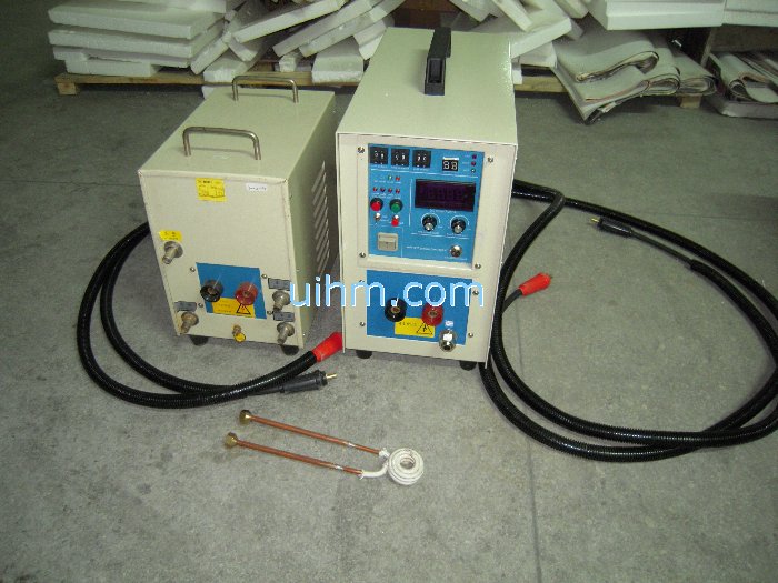 custom-design induction heater UM-40AB-HF with 5 meter connection cable and multi-induction coil for brazing work