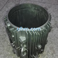 induction shrink fitting aluminum motor frames to 350 celsius degree in 50 seconds by 60KW machine and customized induction coil (1)