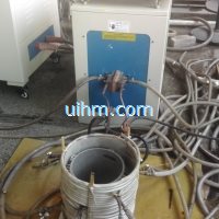 induction shrink fitting aluminum motor frames to 350 celsius degree in 50 seconds by 60KW machine and customized induction coil (11)