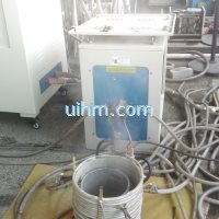 induction shrink fitting aluminum motor frames to 350 celsius degree in 50 seconds by 60KW machine and customized induction coil (8)