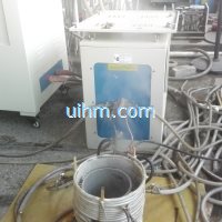 induction shrink fitting aluminum motor frames to 350 celsius degree in 50 seconds by 60KW machine and customized induction coil (9)