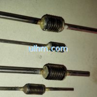 induction soldering tiny SS steel pipe with steel sleeve by silver stick (1)