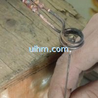 induction soldering tiny SS steel pipe with steel sleeve by silver stick (10)