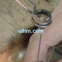 induction soldering tiny SS steel pipe with steel sleeve by silver stick (11)