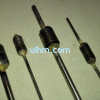 induction soldering tiny SS steel pipe with steel sleeve by silver stick (16)
