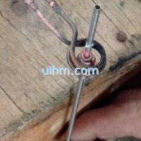 induction soldering tiny SS steel pipe with steel sleeve by silver stick (3)