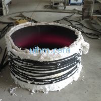 induction heating steel pipes by water cooled flexible induction coil and 120KW RF induction power supply_2